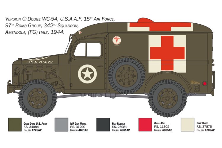 1:35 Italeri 90226 Dodge WC-54 Ambulance WWII - Amerikaanse Militaire Ambulance - Ita90226 6 - ITA90226