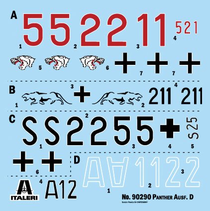 1:35 Italeri 90290 Pz. Kpfw. V Panther Ausf. D WWII - Duitse Tank - Ita90290 3 - ITA90290