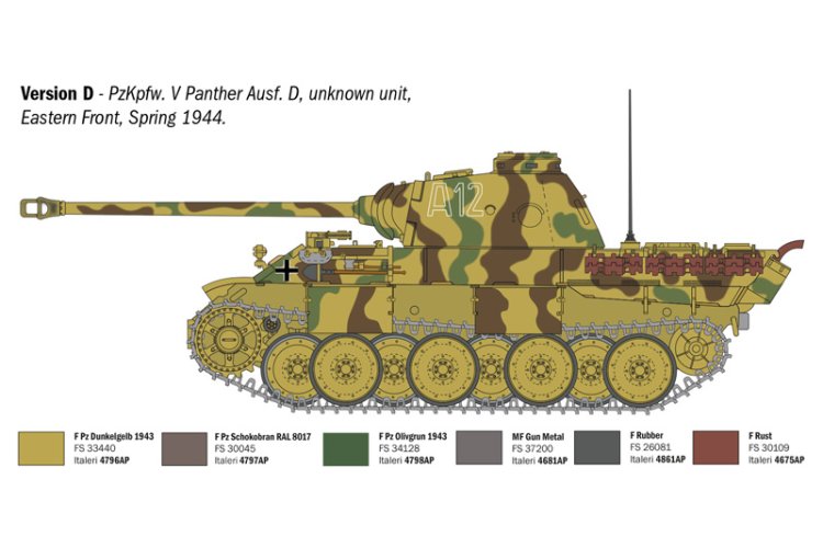 1:35 Italeri 90290 Pz. Kpfw. V Panther Ausf. D WWII - Duitse Tank - Ita90290 7 - ITA90290