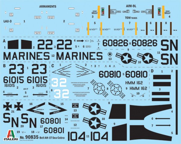 1:48 Italeri 90835 Bell AH-1T Sea Cobra - American Attack Helicopter - Ita90835 3 - ITA90835