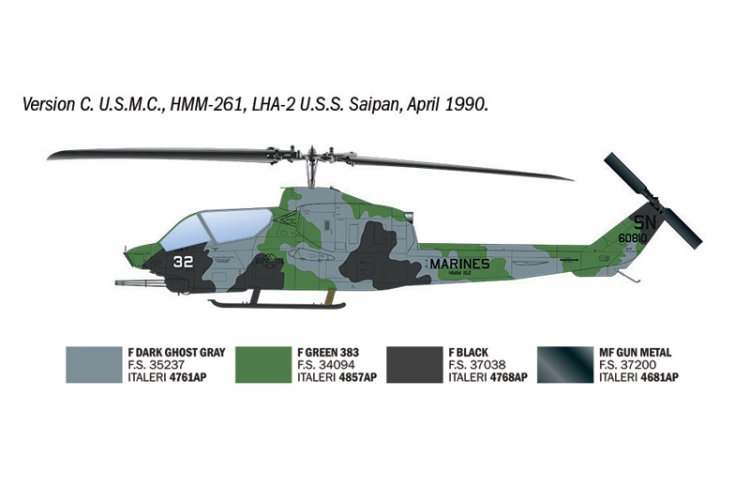 1:48 Italeri 90835 Bell AH-1T Sea Cobra - American Attack Helicopter - Ita90835 6 - ITA90835