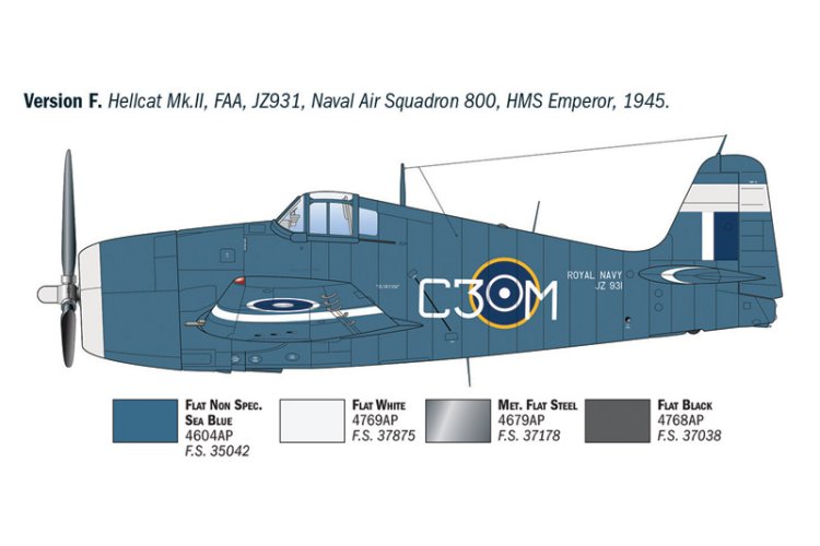 1:72 Italeri 91213 F6F-3/5 Hellcat WWII - Amerikaans Propellervliegtuig - Ita91213 9 - ITA91213