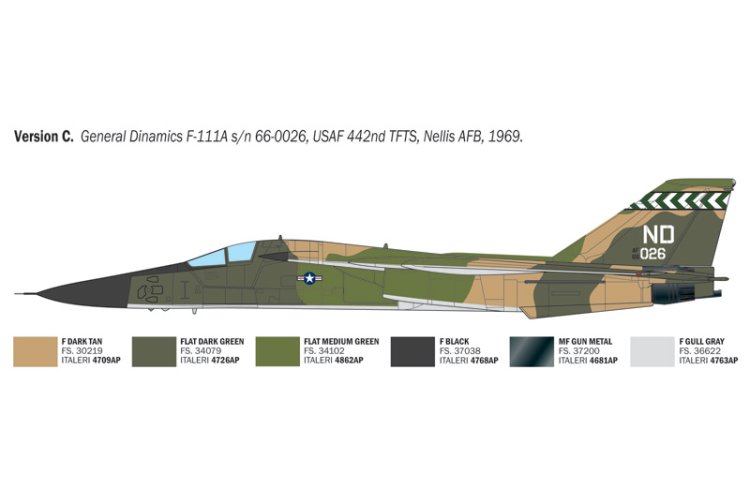 1:72 Italeri 91232 General Dynamics F-111A Aardvark - Amerikaanse Straaljager - Ita91232 6 - ITA91232