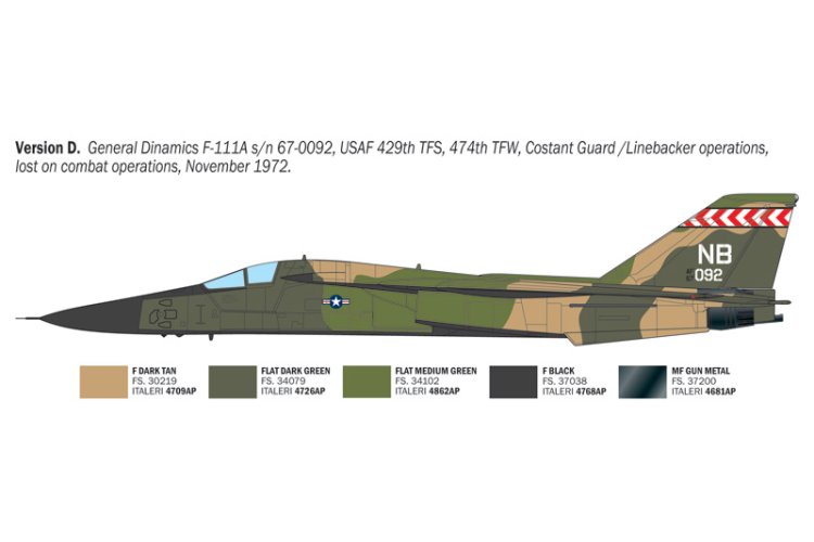 1:72 Italeri 91232 General Dynamics F-111A Aardvark - Amerikaanse Straaljager - Ita91232 7 - ITA91232