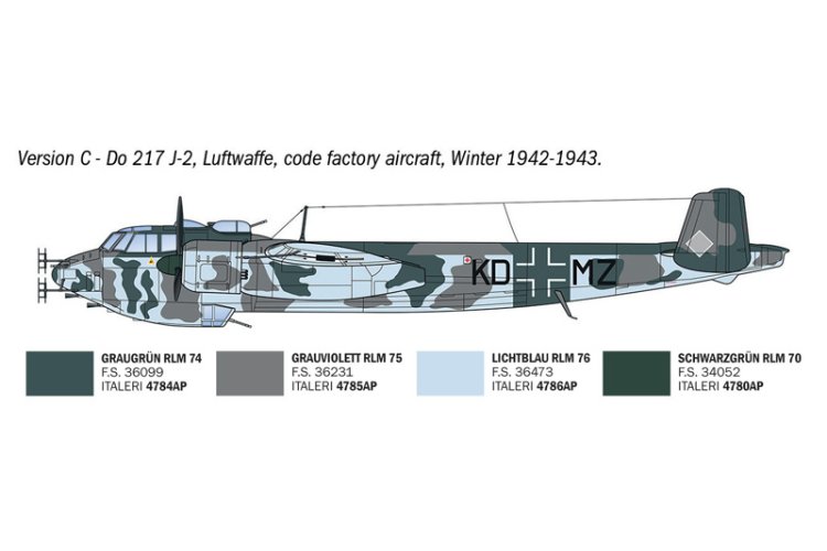 1:72 Italeri 91266 Dornier Do 217 J1/J2 Nachtj&auml;ger WWII - Duits Nachtjachtvliegtuig - Ita91266 7 - ITA91266