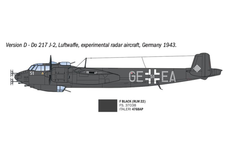 1:72 Italeri 91266 Dornier Do 217 J1/J2 Nachtj&auml;ger WWII - Duits Nachtjachtvliegtuig - Ita91266 8 - ITA91266