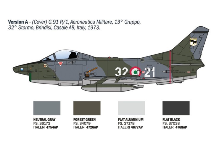 1:48 Italeri 92645 Fiat G.91 R - Straaljager - Ita92645 6 - ITA92645