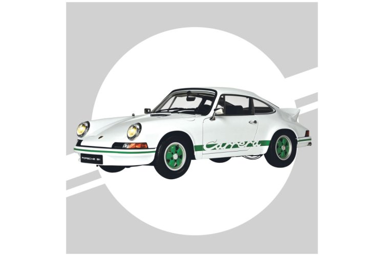 1:8 IXO Collections 018 Porsche 911 Carrera RS 2.7 - Wit met Groen - Sportauto - Ixo018 2 - IXO018