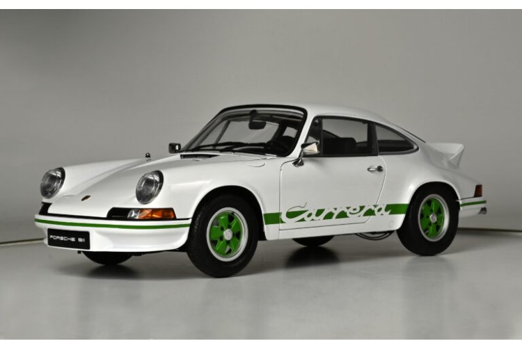 1:8 IXO Collections 018 Porsche 911 Carrera RS 2.7 - Wit met Groen - Sportauto - Ixo018 5 - IXO018