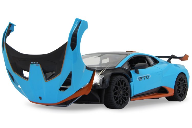 1:14 Jamara 402100 RC Auto - Lamborghini Hurac&aacute;n STO - Blauw - Handmatige Deuren - 2,4 GHz - Jam402100 14 - JAM402100