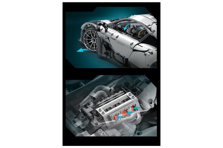 1:8 Jamara 402862 RC CaDa Bricks - Mercedes-AMG ONE Sportauto - Grijs - 2,4GHz - Jam402862 26 - JAM402862