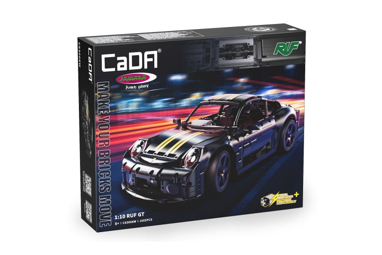 1:10 Jamara 402874 &ndash; CaDA Bricks &ndash; RUF GT &ndash; Black &ndash; Sports Car &ndash; 1655 Pieces - Jam402874 3 - JAM402874