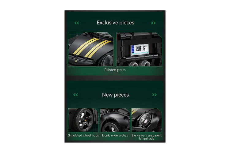 1:10 Jamara 402874 &ndash; CaDA Bricks &ndash; RUF GT &ndash; Black &ndash; Sports Car &ndash; 1655 Pieces - Jam402874 7 - JAM402874