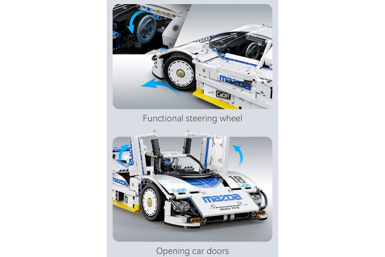1:10 Jamara 402875 &ndash; CaDA Bricks &ndash; Mazda 787B &ndash; White &ndash; Race Car &ndash; 1797 Pieces - Jam402875 13 - JAM402875