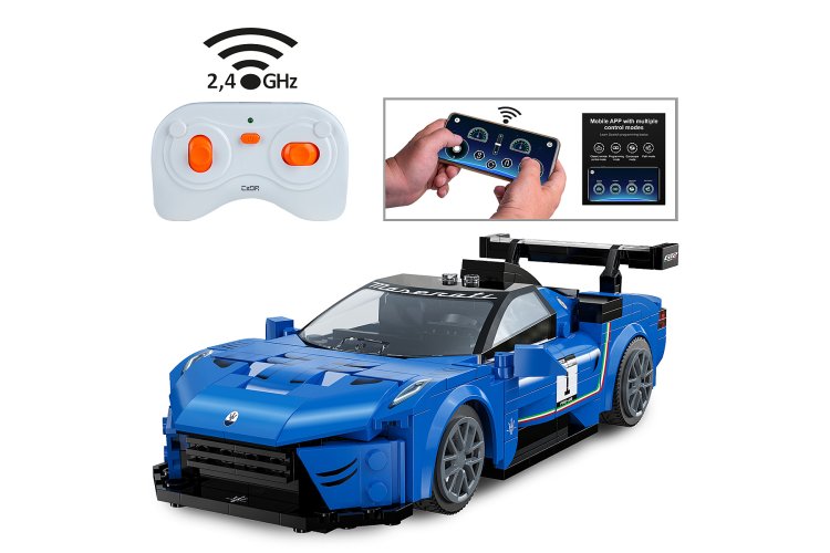 1:20 Jamara 402877 &ndash; RC CaDA Bricks &ndash; Maserati GT2 &ndash; Blue &ndash; 2.4 GHz &ndash; 320 Pieces - Jam402877 2 - JAM402877