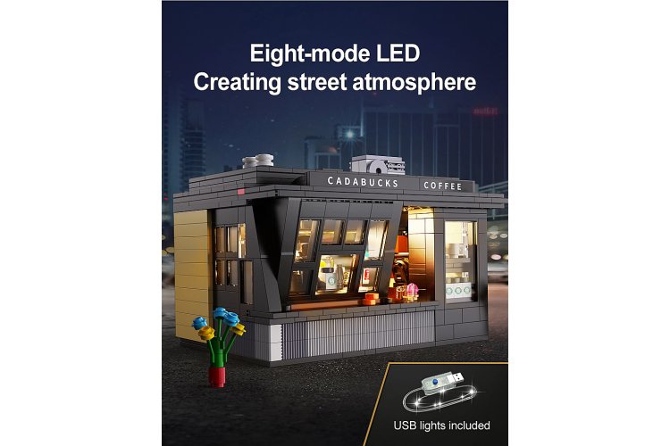 1:30 Jamara 402884 - CaDA Bricks - Koffiehuis met LED - 768-delig - Jam402884 13 - JAM402884