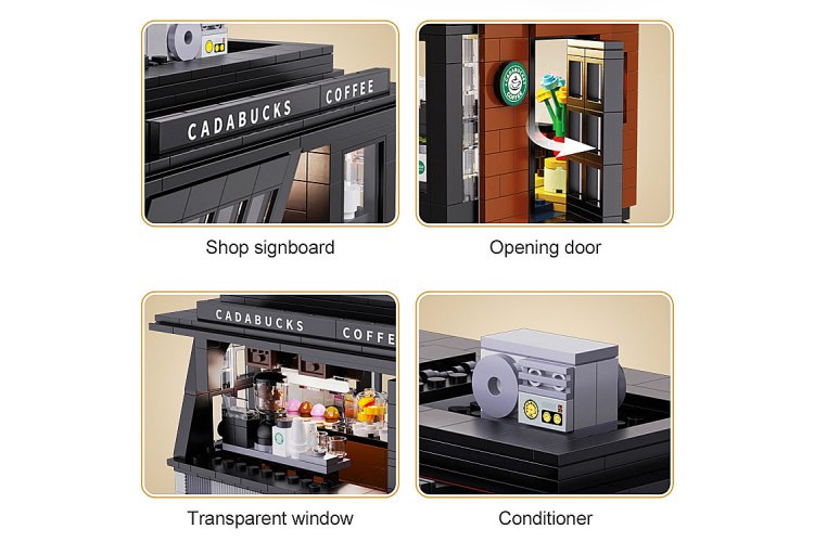 1:30 Jamara 402884 - CaDA Bricks - Koffiehuis met LED - 768-delig - Jam402884 7 - JAM402884