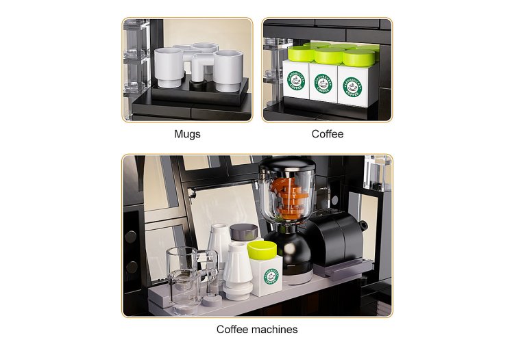 1:30 Jamara 402884 - CaDA Bricks - Koffiehuis met LED - 768-delig - Jam402884 8 - JAM402884