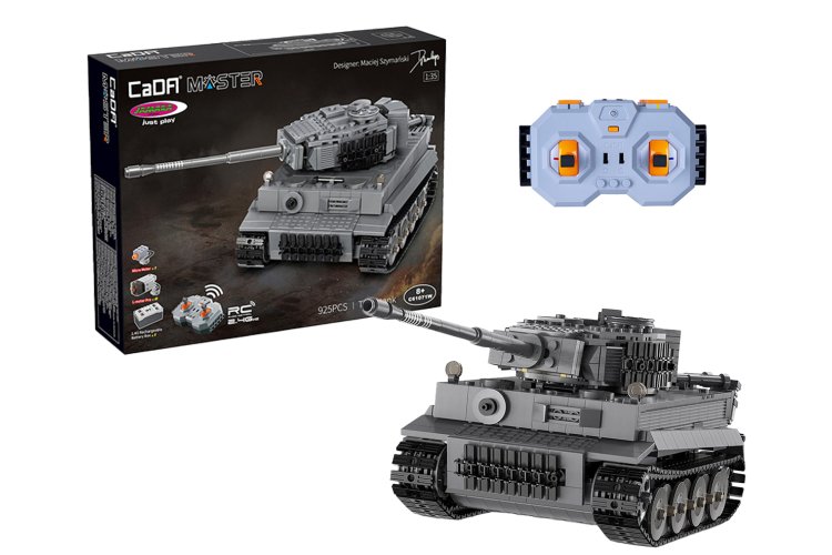 1:35 Jamara 402894 &ndash; RC CaDA Bricks &ndash; Panzer Tiger Tank &ndash; Grey &ndash; 2.4 GHz &ndash; 925 Pieces - Jam402894 1 - JAM402894