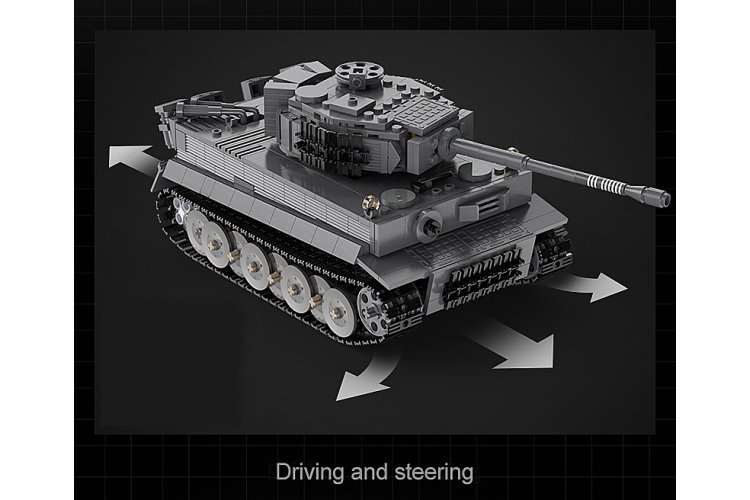 1:35 Jamara 402894 &ndash; RC CaDA Bricks &ndash; Panzer Tiger Tank &ndash; Grey &ndash; 2.4 GHz &ndash; 925 Pieces - Jam402894 12 - JAM402894