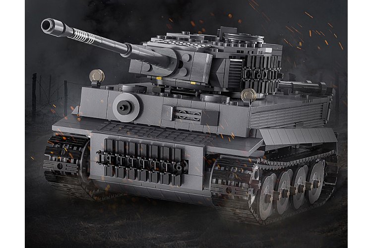 1:35 Jamara 402894 &ndash; RC CaDA Bricks &ndash; Panzer Tiger Tank &ndash; Grey &ndash; 2.4 GHz &ndash; 925 Pieces - Jam402894 18 - JAM402894