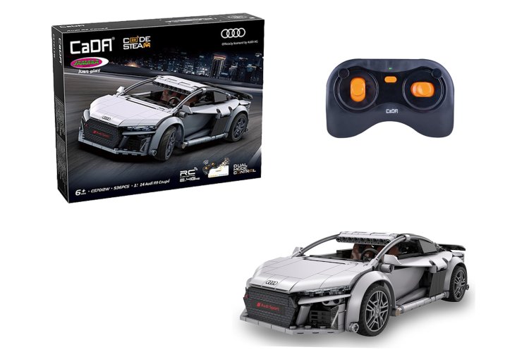 1:14 Jamara 402898 &ndash; RC CaDA Bricks &ndash; Audi R8 Coup&eacute; &ndash; Grey &ndash; Supercar &ndash; 536 Pieces - Jam402898 1 - JAM402898