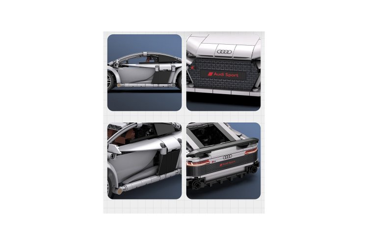 1:14 Jamara 402898 &ndash; RC CaDA Bricks &ndash; Audi R8 Coup&eacute; &ndash; Grey &ndash; Supercar &ndash; 536 Pieces - Jam402898 12 - JAM402898