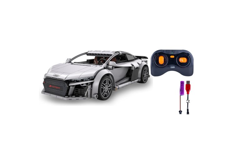 1:14 Jamara 402898 &ndash; RC CaDA Bricks &ndash; Audi R8 Coup&eacute; &ndash; Grey &ndash; Supercar &ndash; 536 Pieces - Jam402898 4 - JAM402898