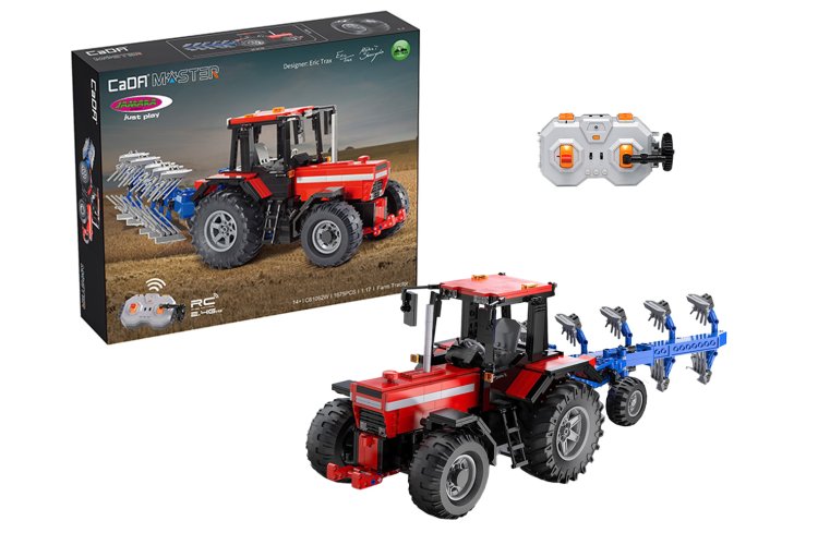 1:17 Jamara 402908 &ndash; RC CaDA Bricks &ndash; Tractor with Plough &ndash; 2.4 GHz &ndash; 1675 Pieces - Jam402908 1 - JAM402908