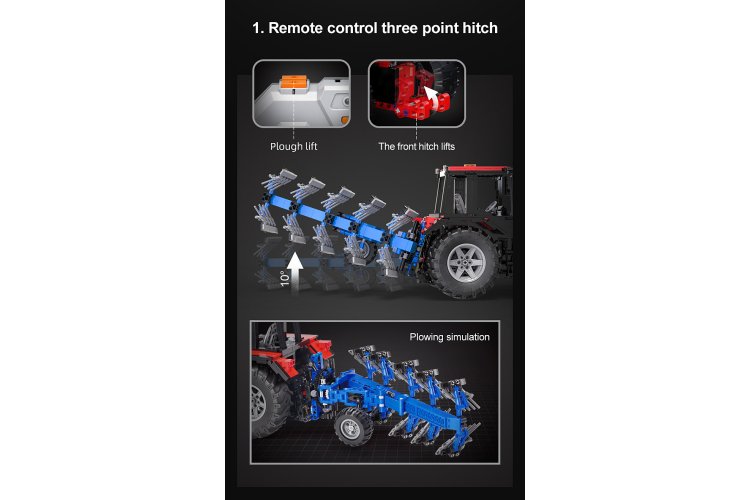 1:17 Jamara 402908 &ndash; RC CaDA Bricks &ndash; Tractor with Plough &ndash; 2.4 GHz &ndash; 1675 Pieces - Jam402908 10 - JAM402908