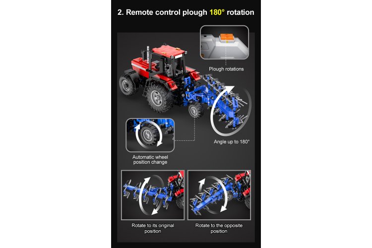 1:17 Jamara 402908 &ndash; RC CaDA Bricks &ndash; Tractor with Plough &ndash; 2.4 GHz &ndash; 1675 Pieces - Jam402908 11 - JAM402908