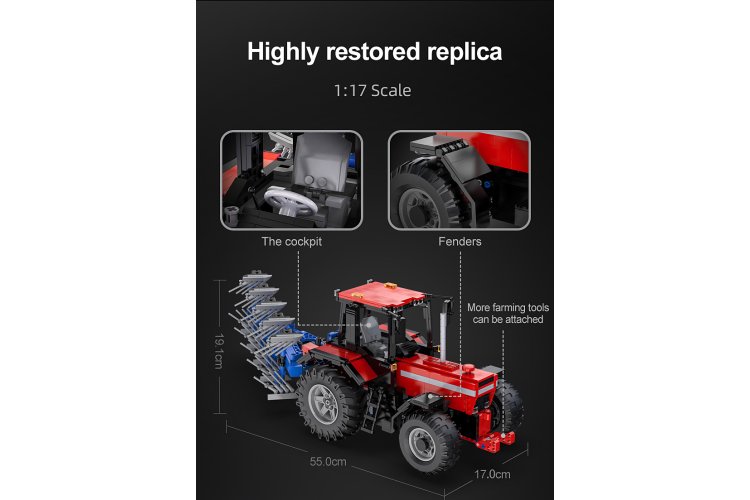1:17 Jamara 402908 &ndash; RC CaDA Bricks &ndash; Tractor with Plough &ndash; 2.4 GHz &ndash; 1675 Pieces - Jam402908 16 - JAM402908