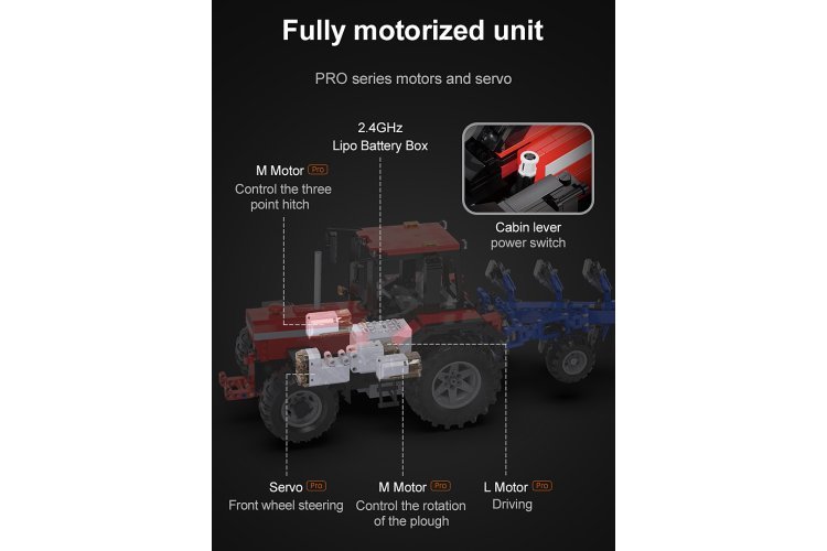 1:17 Jamara 402908 &ndash; RC CaDA Bricks &ndash; Tractor with Plough &ndash; 2.4 GHz &ndash; 1675 Pieces - Jam402908 9 - JAM402908