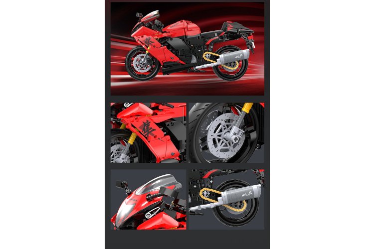 1:6 Jamara 402911 - CaDA Bricks - Suzuki Hayabusa - Rood - Motorfiets - 1043-delig - Jam402911 10 - JAM402911