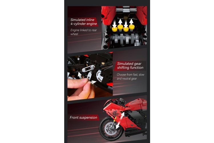 1:6 Jamara 402911 - CaDA Bricks - Suzuki Hayabusa - Rood - Motorfiets - 1043-delig - Jam402911 11 - JAM402911