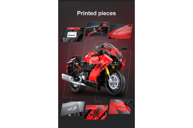 1:6 Jamara 402911 - CaDA Bricks - Suzuki Hayabusa - Rood - Motorfiets - 1043-delig - Jam402911 13 - JAM402911
