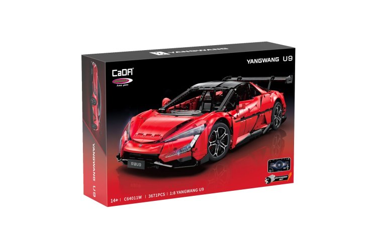 1:8 Jamara 402924 - CaDA Bricks - YangWang U9 - Rood - Hyperauto - 3671-delig - Jam402924 3 - JAM402924