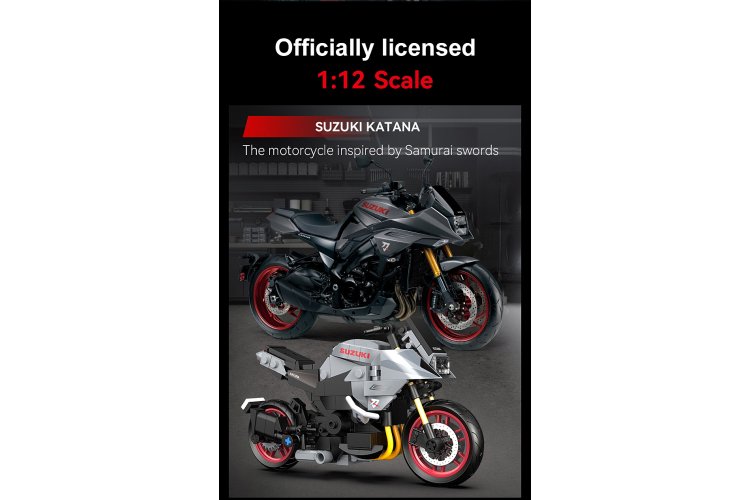 1:12 Jamara 402926 CaDA Bricks - Suzuki Katana - Grey - 310 Pieces - Jam402926 6 - JAM402926