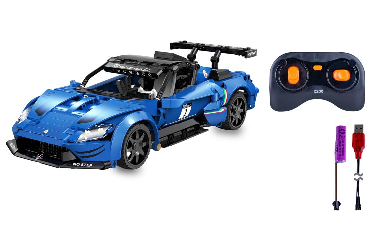 1:14 Jamara 402936 RC CaDA Bricks - Maserati GT2 - Blauw - 2,4 GHz - 549-delig - Jam402936 3 - JAM402936