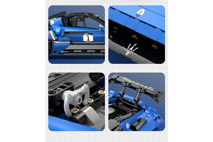 1:14 Jamara 402936 RC CaDA Bricks - Maserati GT2 - Blauw - 2,4 GHz - 549-delig - Jam402936 7 - JAM402936