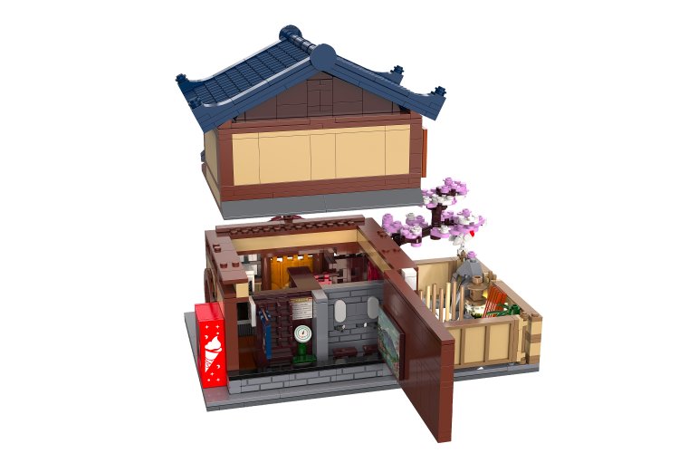 1:30 Jamara 402941 CaDA Bricks - Japanese Bathhouse with LED - 1249 Pieces - Jam402941 4 - JAM402941