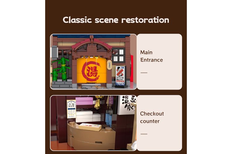 1:30 Jamara 402941 CaDA Bricks - Japanese Bathhouse with LED - 1249 Pieces - Jam402941 6 - JAM402941