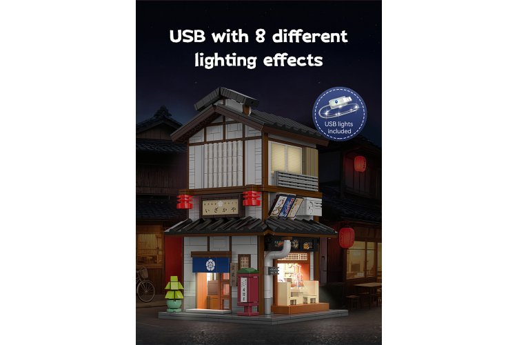 1:30 Jamara 402943 CaDA Bricks - Japanese Tapas Bar with LED - 1195 Pieces - Jam402943 8 - JAM402943