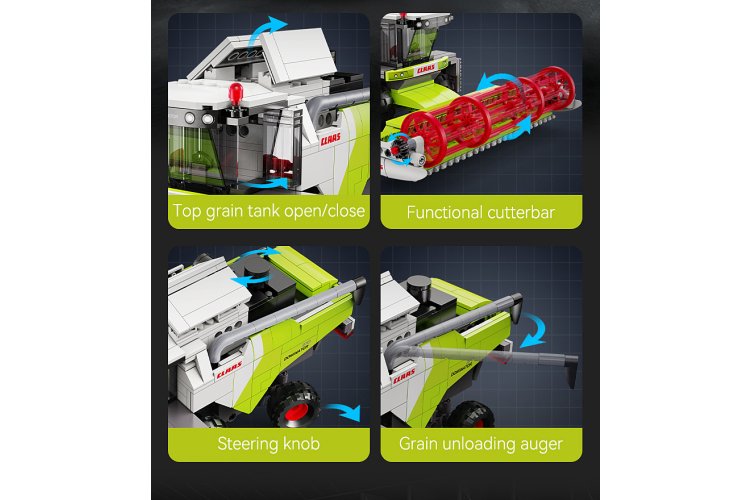 1:24 Jamara 402946 CaDA Bricks - Claas Dominator 370 - 384 Pieces - Jam402946 5 - JAM402946