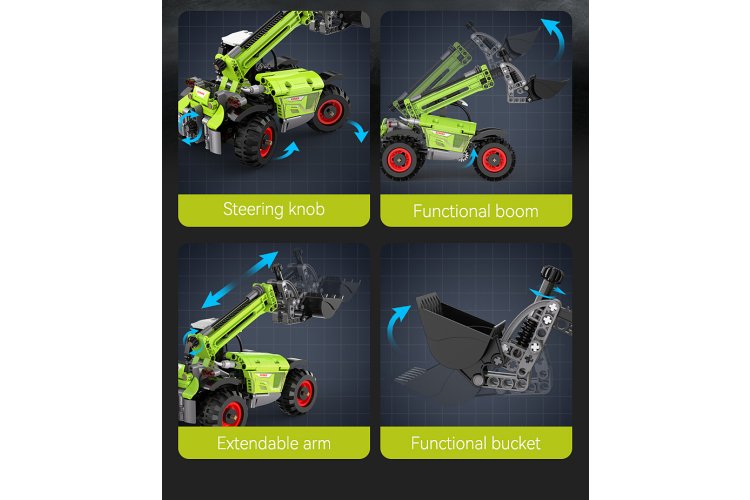 1:24 Jamara 402947 CaDA Bricks - Claas Scorpion 756 Telehandler - 401 Pieces - Jam402947 5 - JAM402947