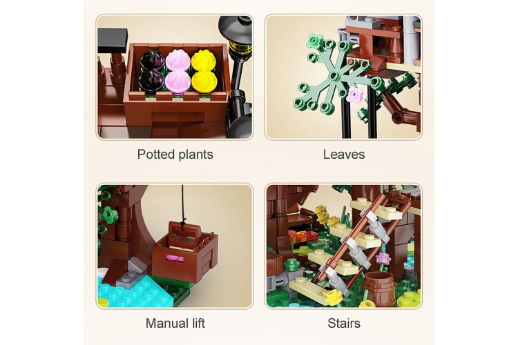 1:46 Jamara 402948 CaDA Bricks - Four Seasons Tree House - 1155 Pieces - Jam402948 7 - JAM402948