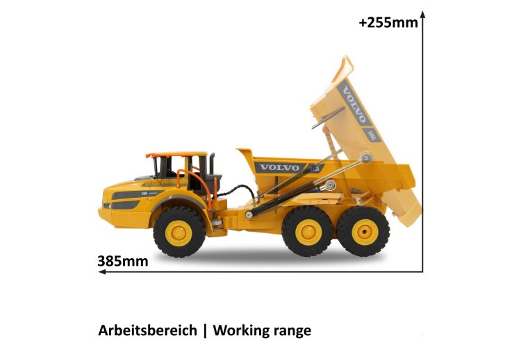 1:26 Jamara 405056 RC Truck Volvo A40G Dump Truck - Yellow - 2.4GHz - Jam405056 14 - JAM405056