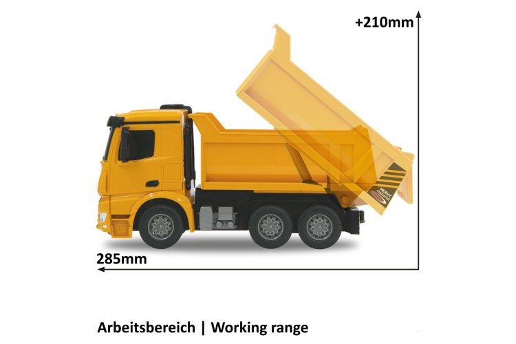 1:26 Jamara 405108 RC Truck Mercedes-Benz Arocs Dump Truck - Yellow - 2.4GHz - Jam405108 12 - JAM405108