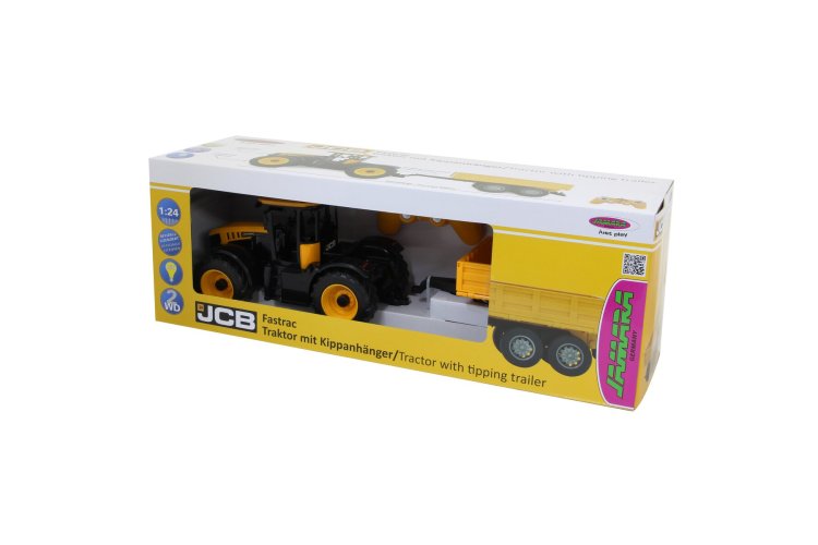 1:24 Jamara 405305 RC Tractor JCB Fastrac with Tipper Trailer - Yellow - 2.4GHz - Jam405305 jcb fastrac traktor with2 - JAM405305
