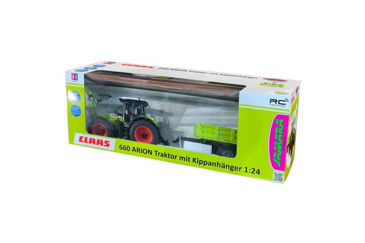 1:24 Jamara 405360 RC Claas Arion 660 Tractor met Kieper Aanhangwagen - Groen - 2,4GHz - Jam405360 21 - JAM405360